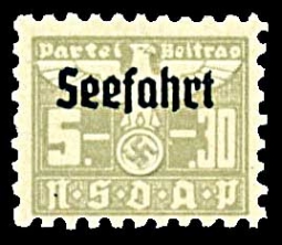 "Nazi Party Dues Stamp  1936 Seefahrt, 5+ .30RM"